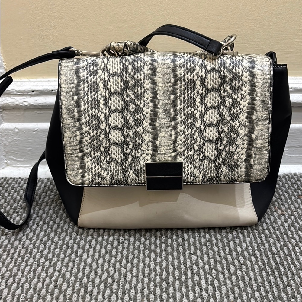 Stylish Black and Cream Women's Bag